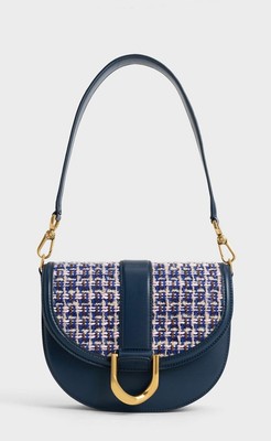CHARLES & KEITH Gabine Tweed Saddle Bag