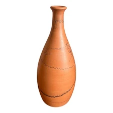 CERAMIC POTTERY VASE HORSE HAIR SIGNED MOHAN