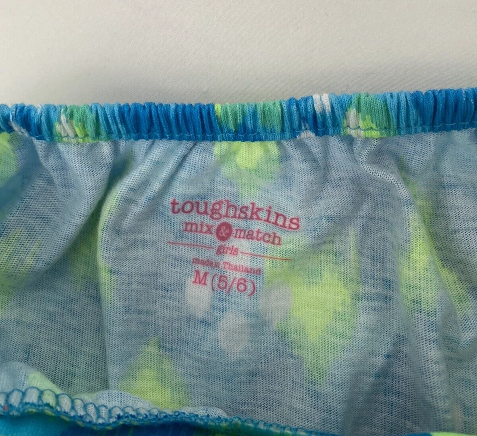 Top halter de piel dura para niñas jóvenes, talla mediana 5/6, corazones azules/verde neón Foto 4 de 4