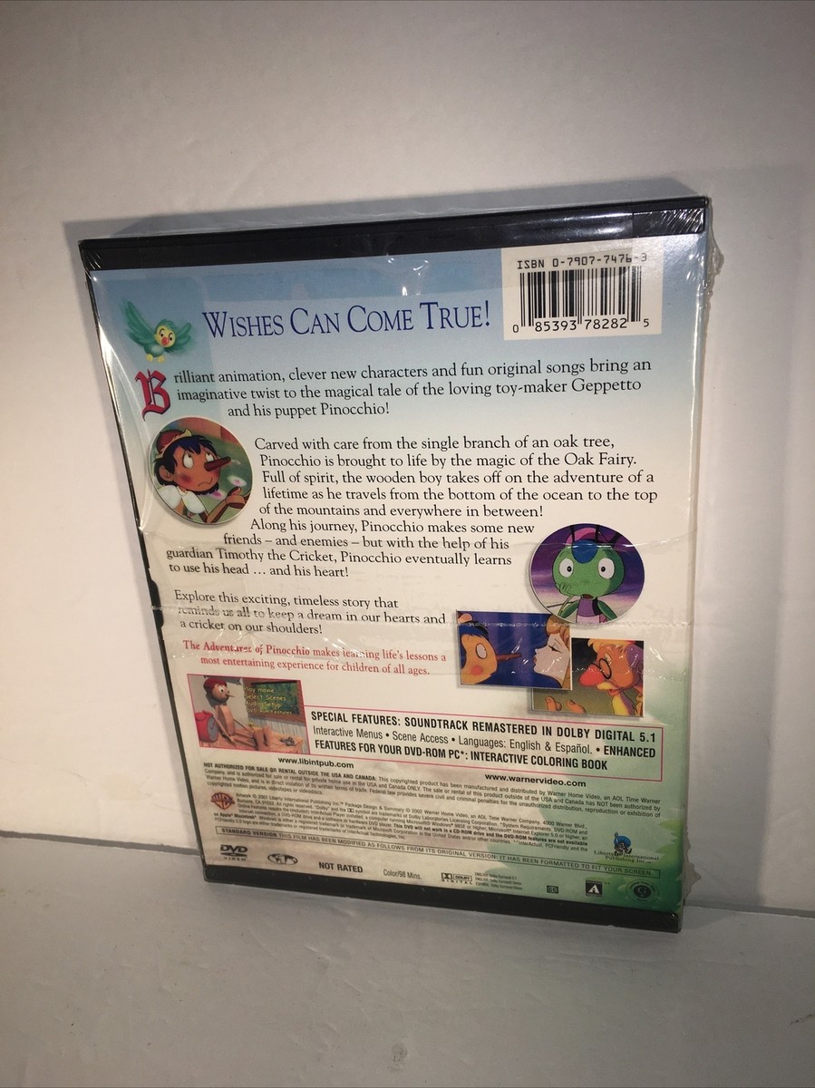 The Adventures of Pinocchio 2002 DVD Warner Bros Family