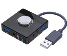 EXTERNAL SOUND CARD 3 PORTS JACK 3 USB MASTER ADJUSTABLE SPLITTING SOUNDS BOARD