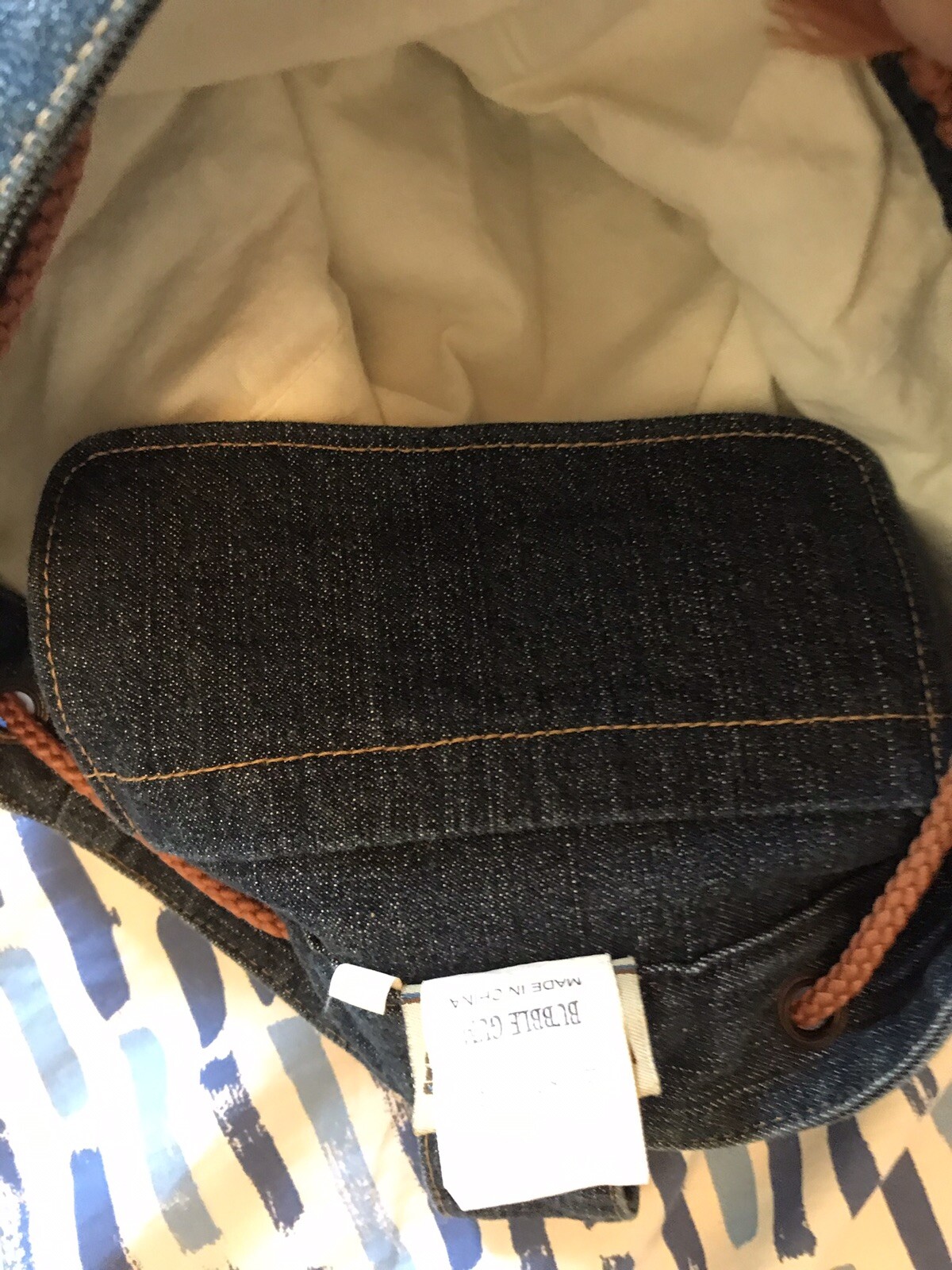 Quilted Backpack Blue Red Patchwork Backpack bag … - image 8