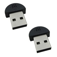 KISEER 2 Pcs USB 2.0 Mini Microphone Laptop/Desktop PC Plug and Play for Skyp...