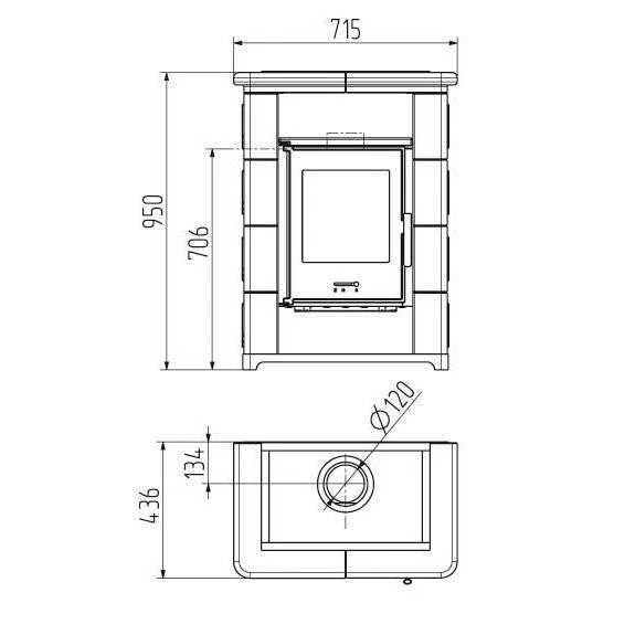 Wamsler Kaminofen Montafon keramik grün 7 kW - Bild 2 von 3