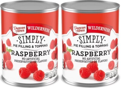 Raspberry Simply Pie Filling Topping Duncan Hines Wilderness 21 oz (2 Cans)