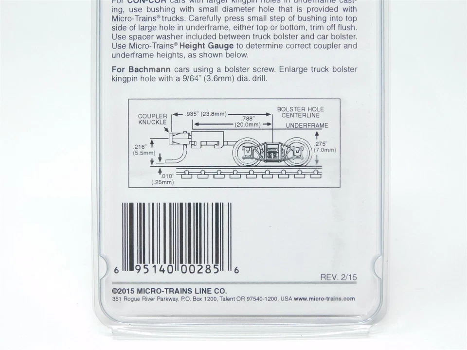 N Scale Micro-Trains MTL 00302004 (1012) Arch Bar Trucks Long Ext Couplers 1pair - Image 4 of 4