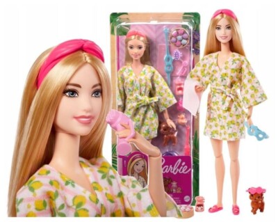 BARBIE DOLL RELAXATION IN SPA set doll with a dog