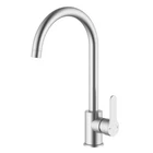 Kitchen Sink Mixer Tap Mono Lever Chrome Swivel Spout Faucet Stainless Steel Tap