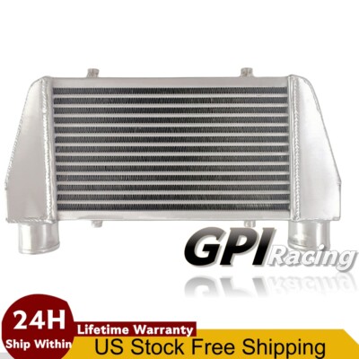 Universal Top Mount Turbo Intercooler 19''x11''x3'' Tube Fin 2.5'' Inlet/Outlet