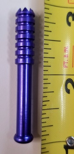 Small Purple 2" Metal One Hitter Bat Smoking Pipe Tobacco Pointed Grinder Tip