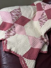Vintage Handmade Crochet Afghan Throw Blanket