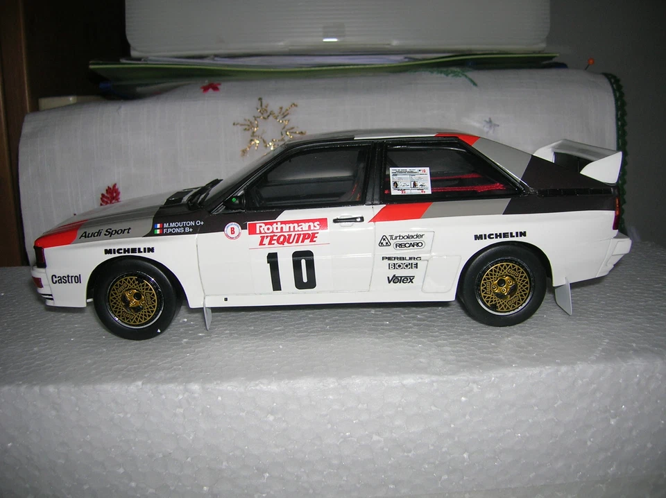 Pack Set Audi quattro TDC '83 Mouton 1/18 Van+trailer+Audi Otto ottomobile OT418 - Immagine 3 di 4
