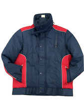 Vtg Emilio D Ski Jacket Winter Snow Blue Red Pockets Cold Zips Snaps Size Small