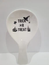 Halloween TRICK OR TREAT Witch Hat Melamine Resting Spoon Rests Kitchen Decor