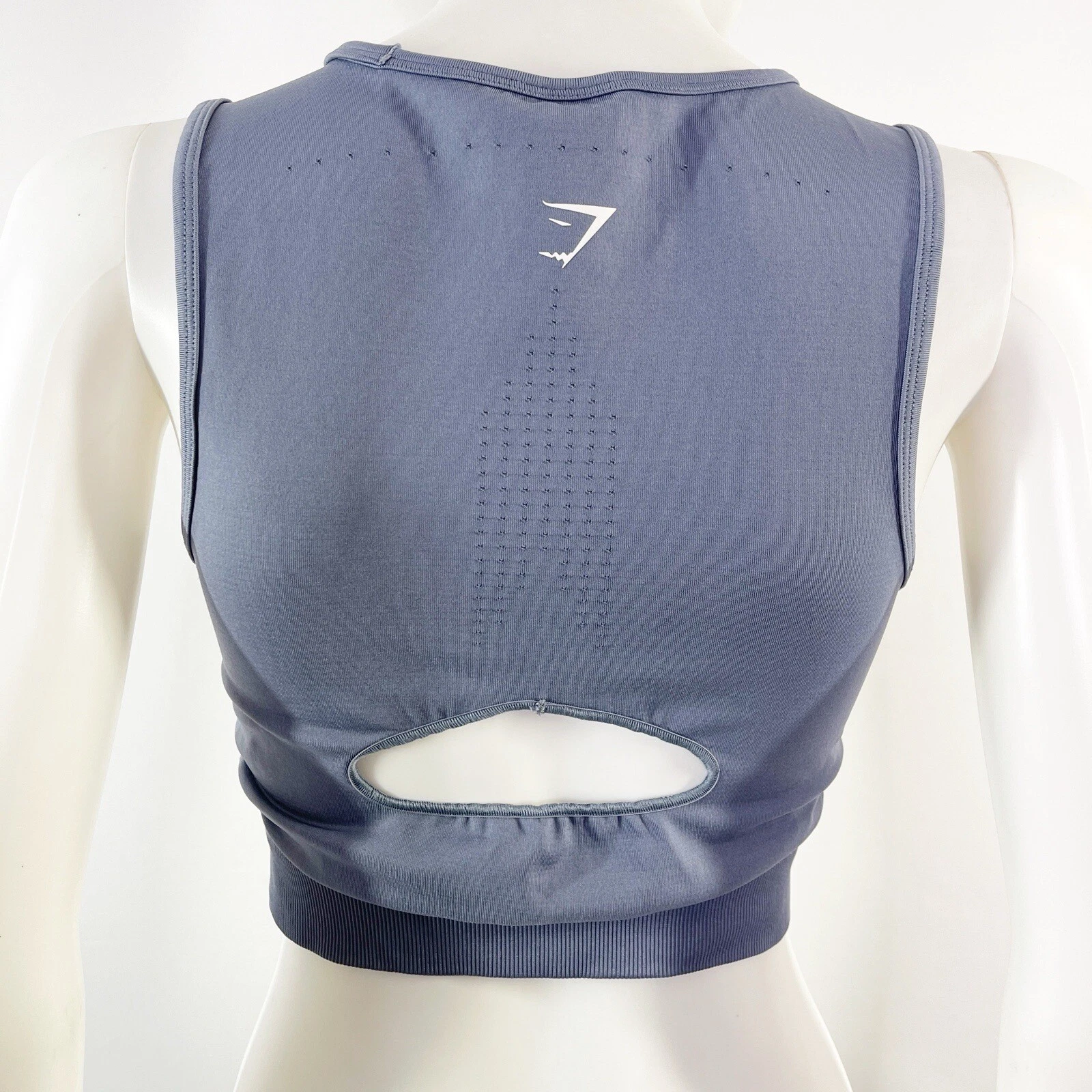 gymshark sleeveless workout crop keyhole back gym fitness tank-top