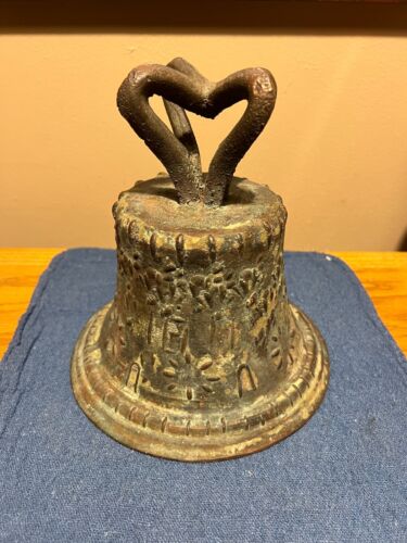Vintage antik 7-3/4 Zoll Bronze Kirchenglocke spanische Kolonialmission 1811
