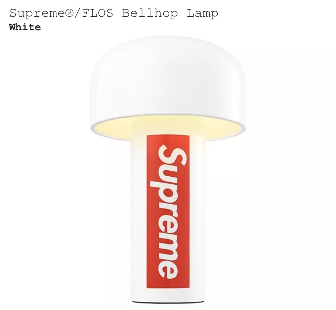 Supreme x FLOS Bellhop Portable LED Table Lamp WHITE box logo 24 hours  autonomy