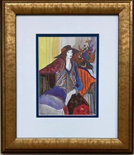 Patricia Govezensky "Roxanne" Custom Framed Women Post-Impressionism  New Art