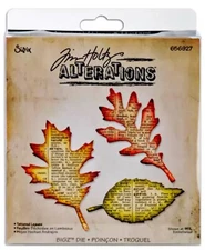 New, Retired Sizzix Bigz Tattered Leaves die #656927 Retail $25.99 by Tim Holtz