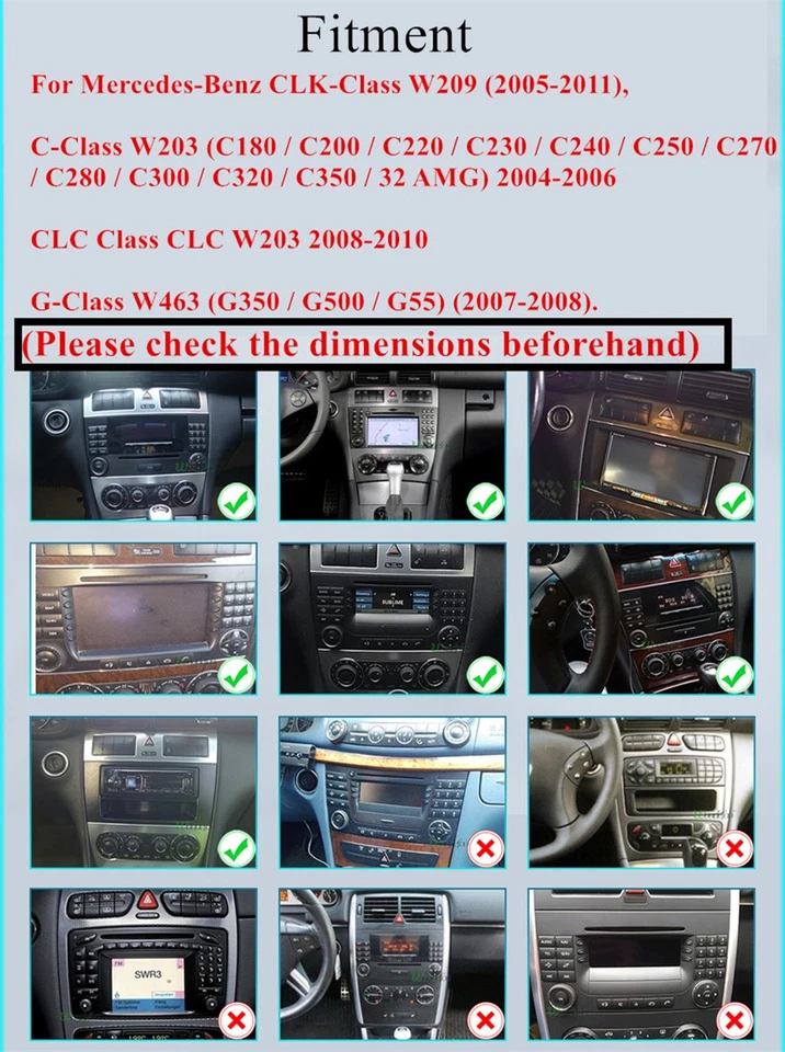 Rádio estéreo Android 7"" para Mercedes-Benz CLK C Class W209 W203 C180 C200 C220 - Imagem 3 de 4