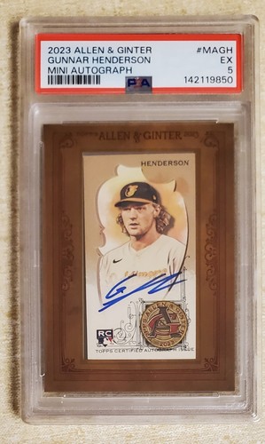 Gunnar Henderson #MA-GH 2023 Topps Allen & Ginter Mini Framed Autographs card