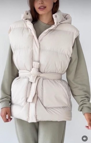 Women Eco-down Vest Milk Color 36