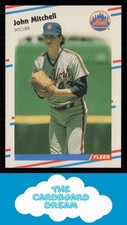John Mitchell 1988 Fleer #145 Rookie New York Mets Baseball Card. rookie card picture