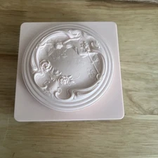 Vintage Evyan White Shoulders Perfume Powder Box Art Nouveau W Puff