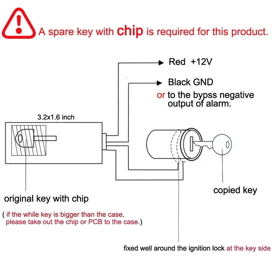 Transponder Module Car Immobilizer Transponder Bypass Module for Chip Key, a Spare chip ...