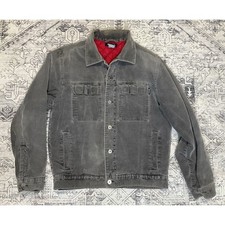 Vintage Hollister Co. Custom Made Gray Corduroy Button Up Jacket Size Medium