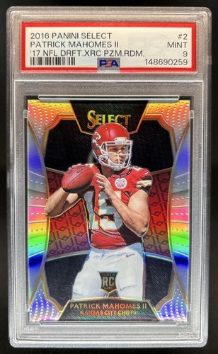 2016 Panini Select Patrick Mahomes II 2017 XRC Prizm Exchange RC Rookie #2 PSA 9