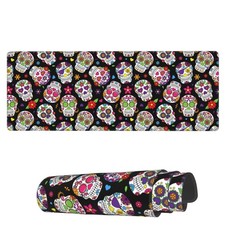 Famame Laptop Mouse Pad Mexican Floral Sugar Skulls Desk Mat with Stitched Ed...
