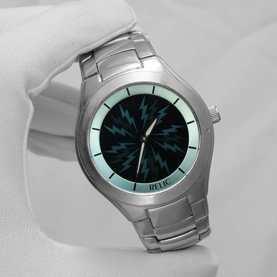 Reloj de pulsera súper raro reliquia de Fossil Big Tic ZR55155 para hombre esfera azul relámpago Foto 2 de 4