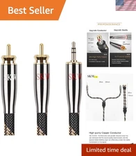 Exceptional 3.5mm to RCA Stereo Splitter - 6.5ft of Durable, High-Quality Sound