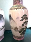 Vintage Chinese Porcelain Landscape Vases Set of 2 Signed 12” — photo 2