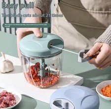 900ML Vegetable Chopper Manual Food Processor Hand Pull String Big Garlic Mincer