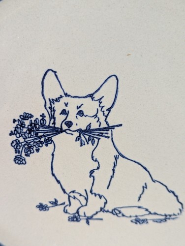 Vintage Pembroke Welsh Corgi Louisville Stoneware Corgi 9 In Pottery Plate Rare - Picture 4 of 8