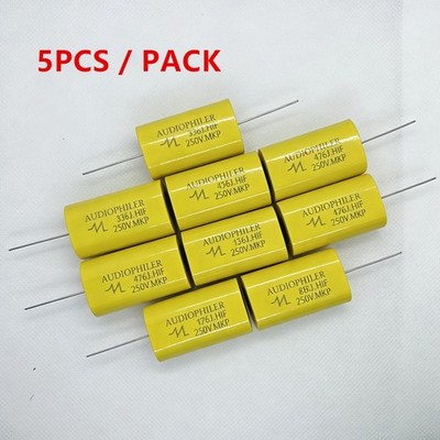 5Pcs/Pack Audiophiler Axial MKP HIFI Crossover Audio Capacitor 250V 1uf-47uf