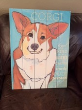 Corgi Wood Plank Sign Wall Art Decor 18x24