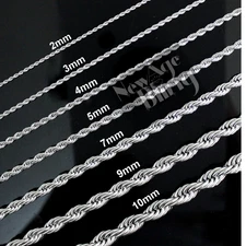 Stainless Steel Rope 316L Chain 2mm-10mm Durable Quality Men's Women's Necklace