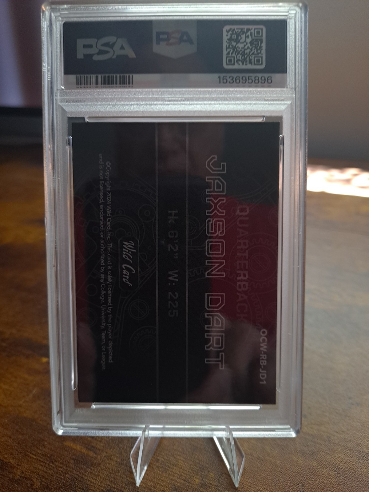 2024 Wild Card QB1 On The Clock Jaxson Dart Rainbow Lava Foil 1/1 #JD1 PSA 9 MT