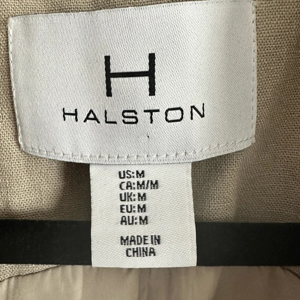 Chaleco Blazer HALSTON Mezcla de Lino Línea Larga Sin Mangas - Talla M Minimalismo Años 90 Foto 3 de 4