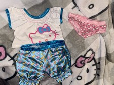 Build a Bear HELLO KITTY Outfit Pajamas T-Shirt Bottoms Pants Satin And Undies