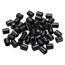 PVC End Caps, 50 Pcs 8mm IDx14mm OD Bolt Cover Feet Caps Protector, Black