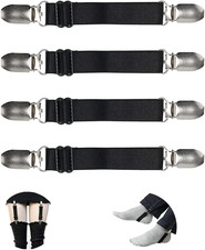 4 Pack Adjustable Elastic Boot Straps Pant Clips Stirrups Leg Straps