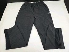 New Balance Boys Youth Lined Sweatpants Black Grey Pockets Zip Legs M 8105