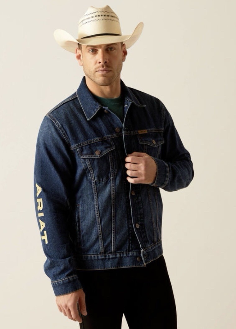 Chaqueta de Camionero Ariat Denim Team Western Talla XXL Logo Richford Bordada 2XL