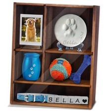 Pet Memorial Deep Shadow Box with Shelves for Dogs 11 14 Carbonization Black