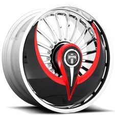 24x9.5 Dub Forged Wheels S602 Azzmacka Chrome Blk And Red Skirt Rims 4pcs 24x9.5 Dub Forged Wheels S602 Azzmacka Chrome Blk And Red Skirt Rims 4pcs