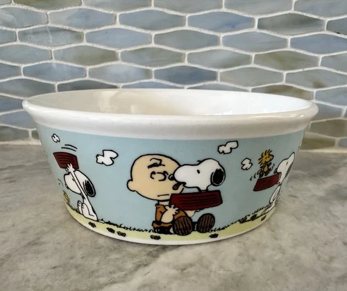 Snoopy Peanuts Woodstock  Dog Food Bowl Cat Pet Food Water Gibson